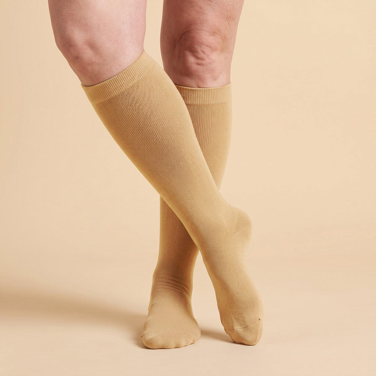 Beige Stödstrumpor