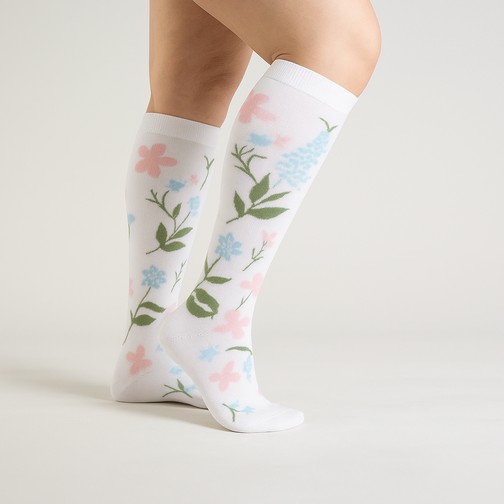 Stödstrumpor Blommig 3-Pack