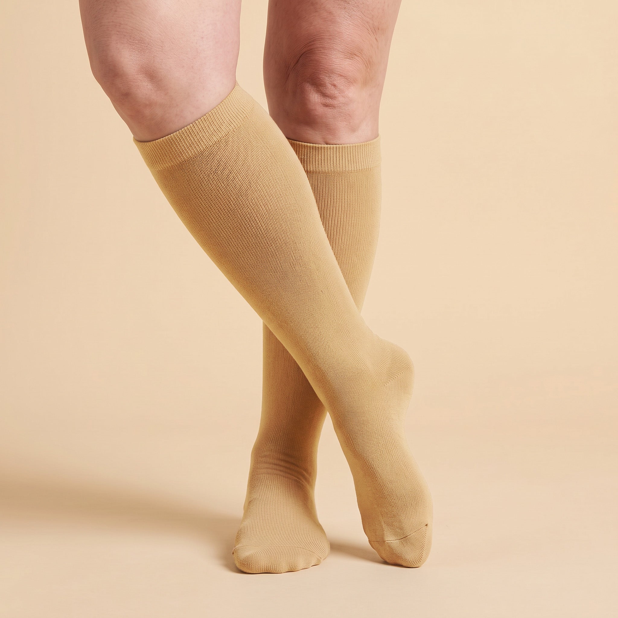 Beige Stödstrumpor
